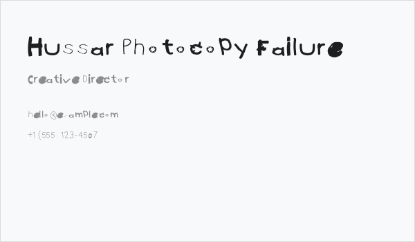 Hussar Photocopy Failure Business Card