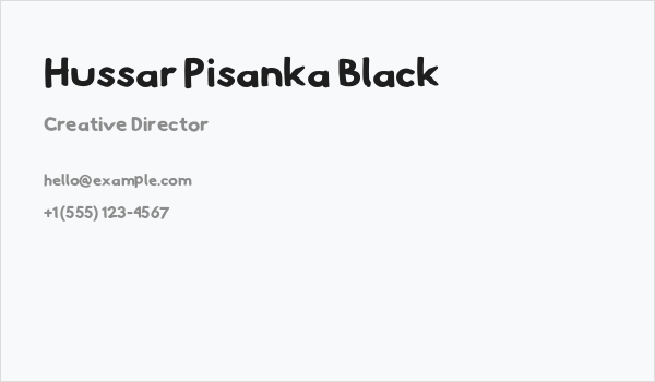 Hussar Pisanka Black Business Card