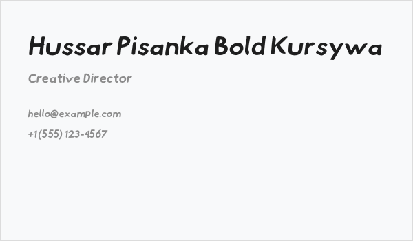 Hussar Pisanka Bold Kursywa Business Card