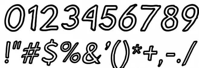 Hussar Pisanka Outline Kursywa Font OTHER CHARS