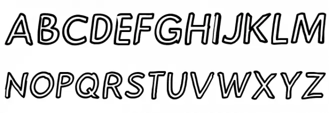 Hussar Pisanka Outline Kursywa フォント 大文字