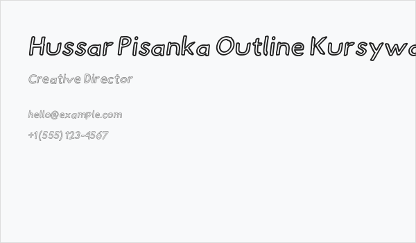 Hussar Pisanka Outline Kursywa Business Card
