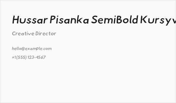Hussar Pisanka SemiBold Kursywa Business Card