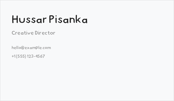 Hussar Pisanka Business Card