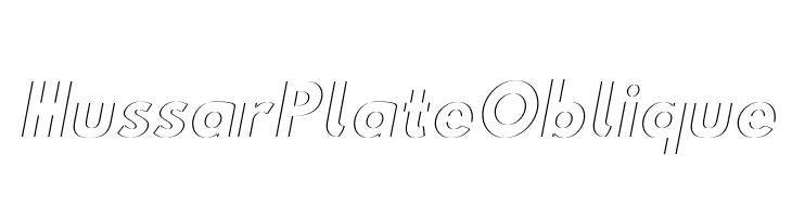 Hussar Plate Oblique Font