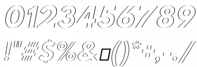 Hussar Plate Oblique Font OTHER CHARS