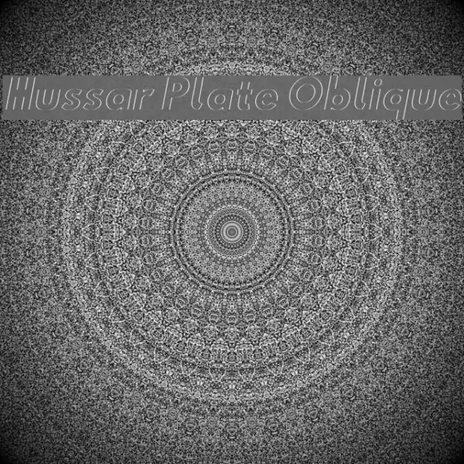 Hussar Plate Oblique Font examples