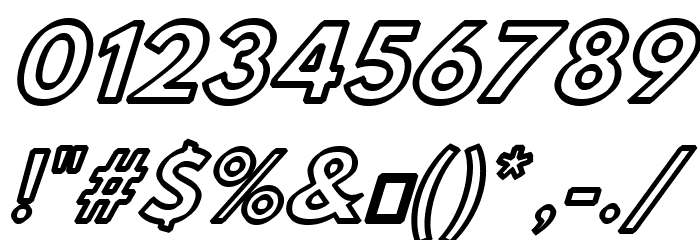 Hussar Press Oblique Font OTHER CHARS