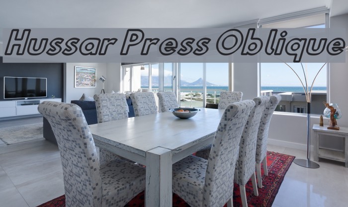 Hussar Press Oblique Font examples