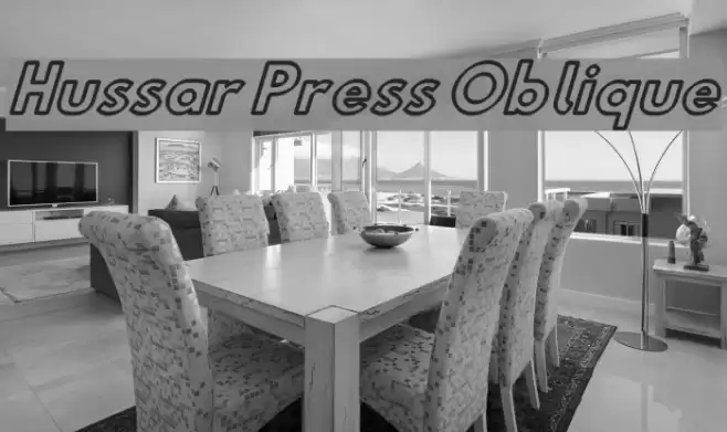 Hussar Press Oblique Fonte examples