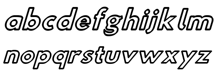 Hussar Press Oblique Font LOWERCASE