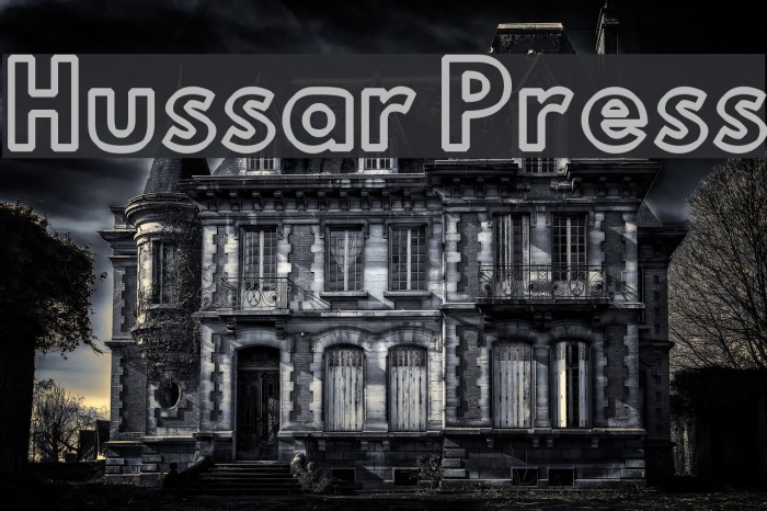 Hussar Press Font examples