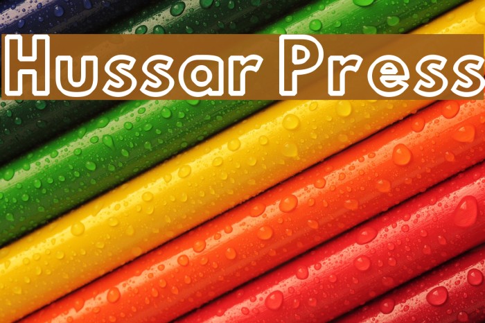 Hussar Press Font examples