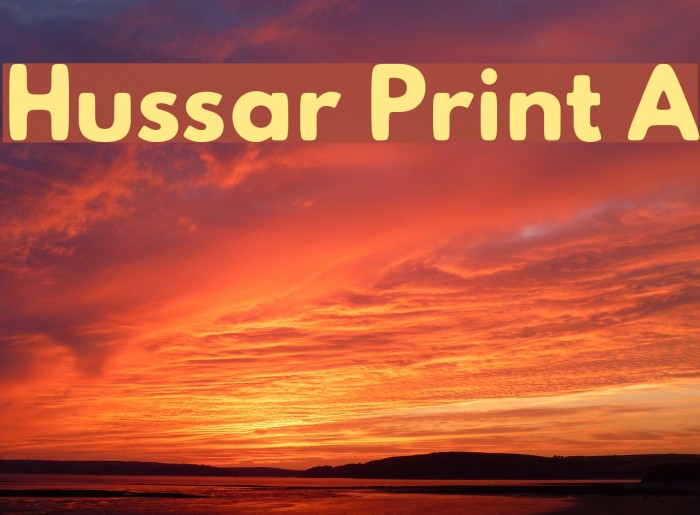Hussar Print A Font examples
