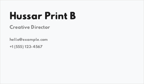 Hussar Print B Business Card