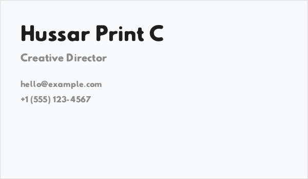 Hussar Print C Business Card