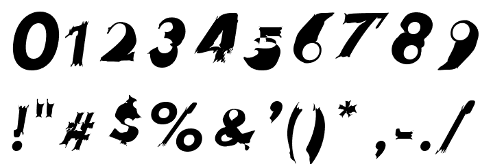 Hussar Przerywany Oblique Font OTHER CHARS