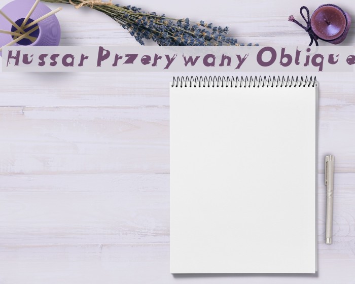 Hussar Przerywany Oblique Font examples