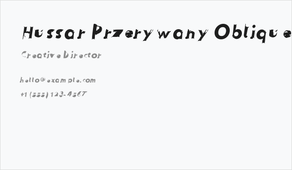 Hussar Przerywany Oblique Business Card