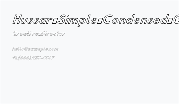 Hussar Simple Condensed Ghost Oblique 3 Business Card