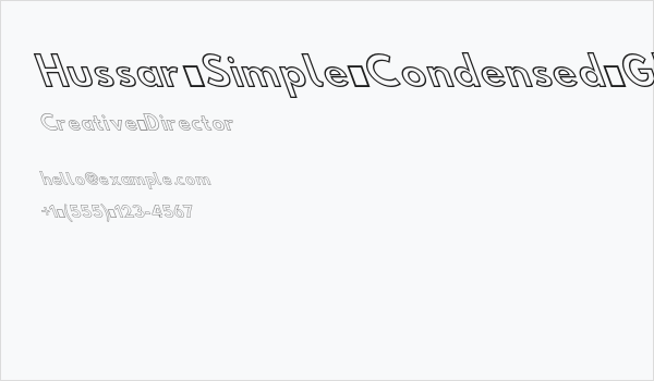 Hussar Simple Condensed Ghost OppositeOblique 3 Business Card
