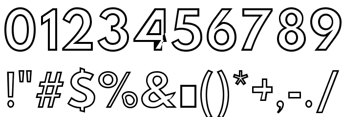 Hussar Simple Condensed Ghost Font OTHER CHARS
