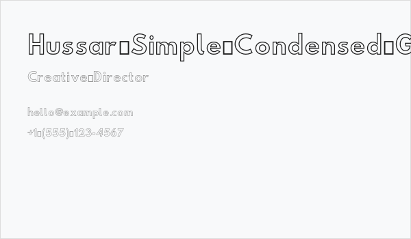 Hussar Simple Condensed Ghost Business Card