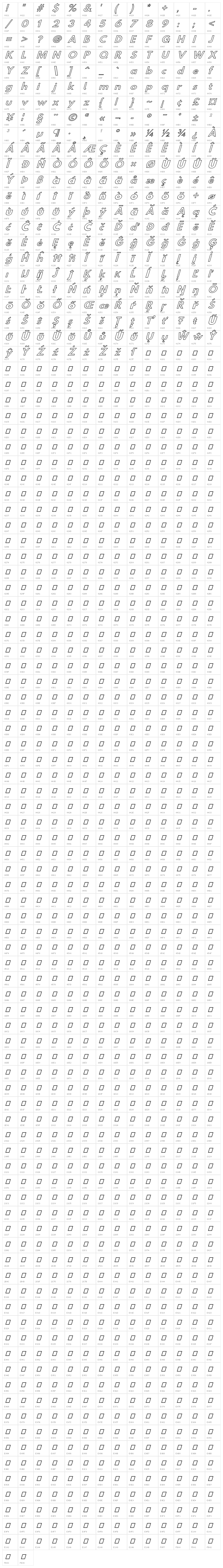 Hussar Simple Extended Ghost Oblique Three Character Map