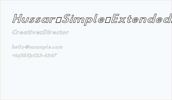 Hussar Simple Extended Ghost Oblique Three Business Card