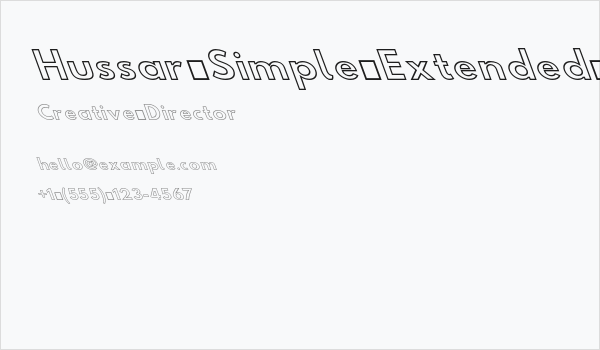 Hussar Simple Extended Ghost OppositeOblique Three Business Card