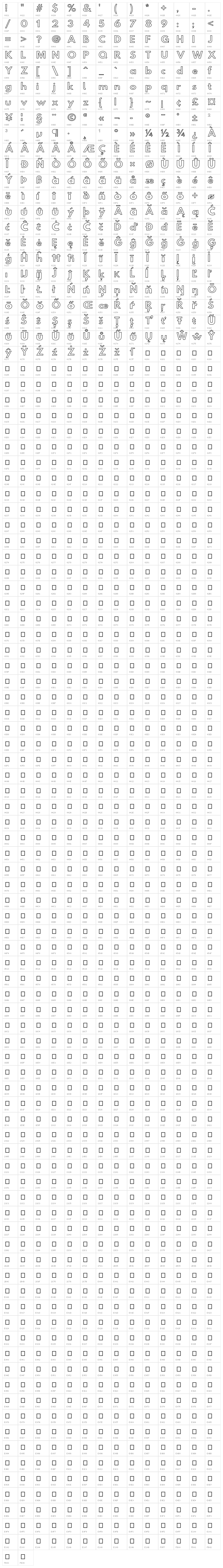 Hussar Simple Extended Ghost Character Map