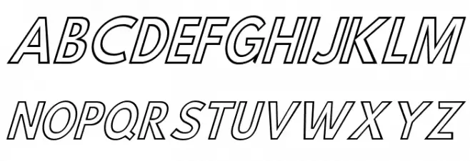 Hussar Simple ExtraCondensed Ghost Oblique Three Schriftart Groß