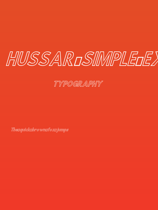 Hussar Simple ExtraCondensed Ghost Oblique Three Poster