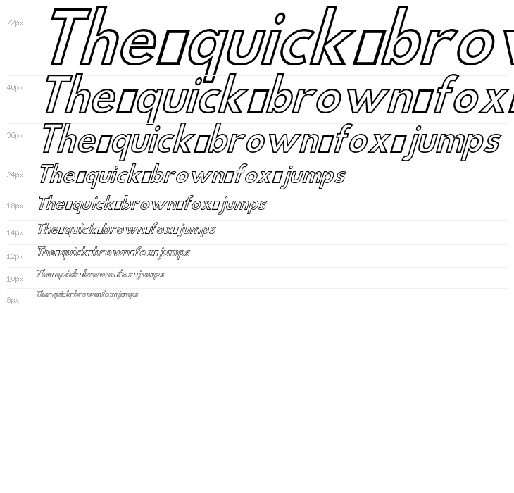 Hussar Simple ExtraCondensed Ghost Oblique Three Waterfall