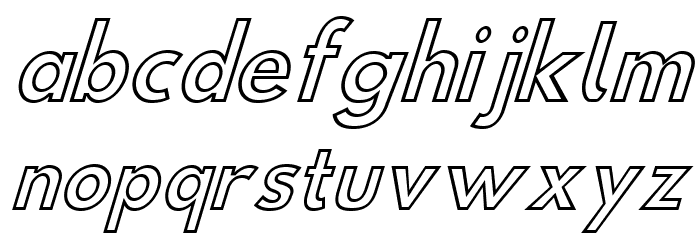 Hussar Simple ExtraCondensed Ghost Oblique Three Font LOWERCASE