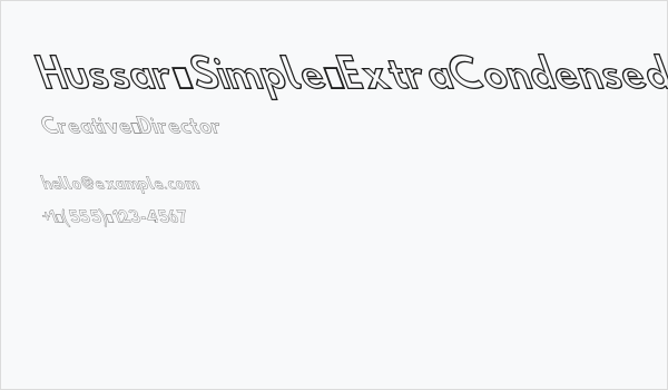 Hussar Simple ExtraCondensed Ghost OppositeOblique Three Business Card