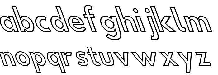 Hussar Simple ExtraCondensed Ghost OppositeOblique Three Font LOWERCASE