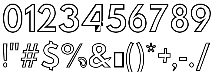 Hussar Simple ExtraCondensed Ghost Font OTHER CHARS