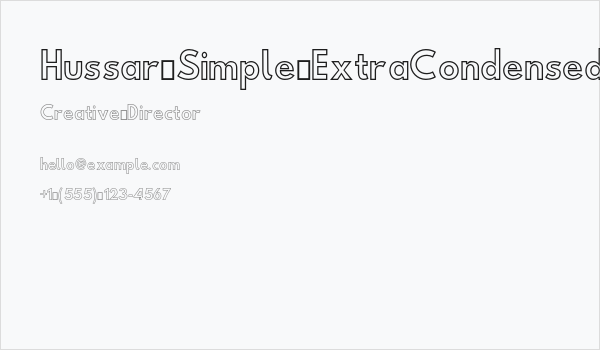 Hussar Simple ExtraCondensed Ghost Business Card