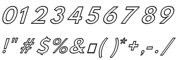 Hussar Simple Ghost Oblique Three フォント その他の文字