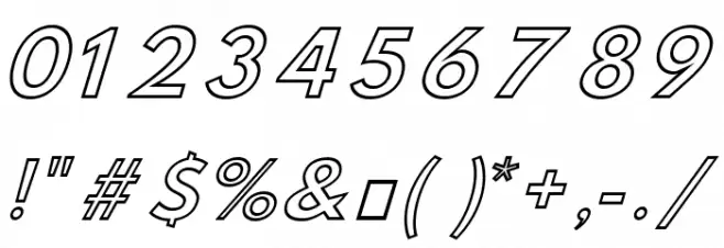 Hussar Simple Ghost Oblique Three フォント その他の文字
