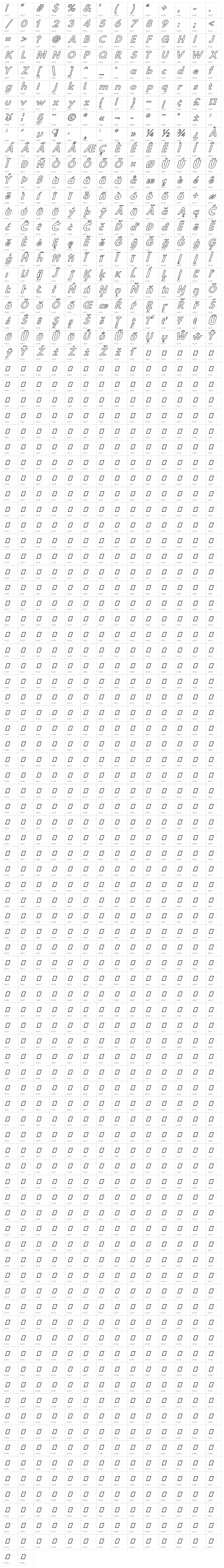 Hussar Simple Ghost Oblique Three Character Map