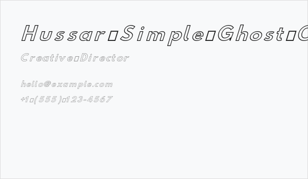 Hussar Simple Ghost Oblique Three Business Card