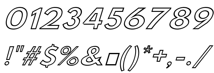 Hussar Simple SuperExtended Ghost Oblique3 Font OTHER CHARS