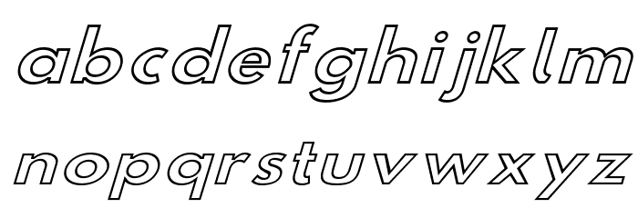 Hussar Simple SuperExtended Ghost Oblique3 Font LOWERCASE