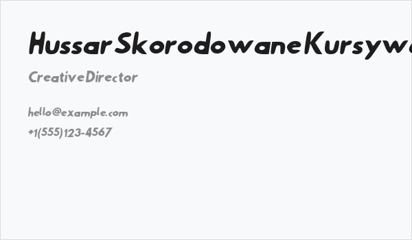Hussar Skorodowane Kursywa Business Card