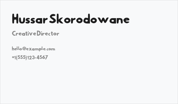 Hussar Skorodowane Business Card