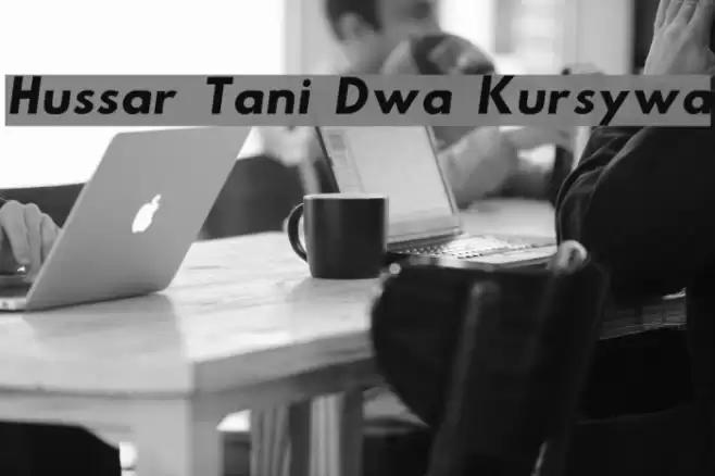 Hussar Tani Dwa Kursywa Font examples