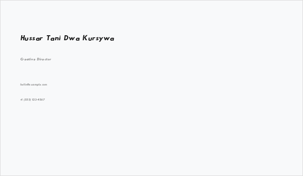 Hussar Tani Dwa Kursywa Business Card