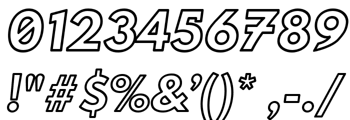 Hussar Techniczny Outline Oblique Font OTHER CHARS